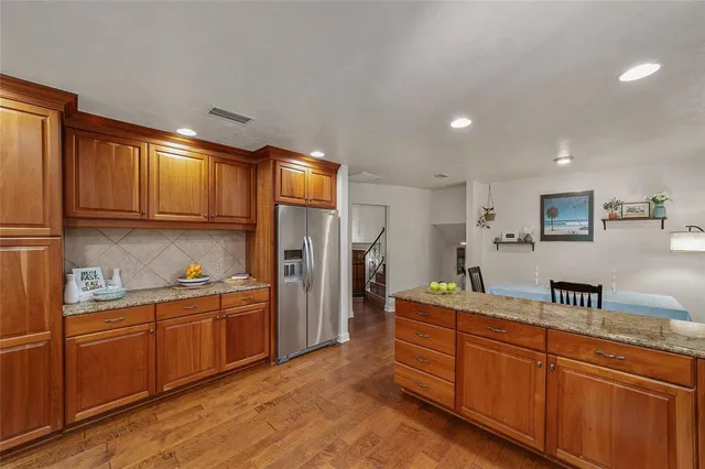 a kitchen with lots of counter top space