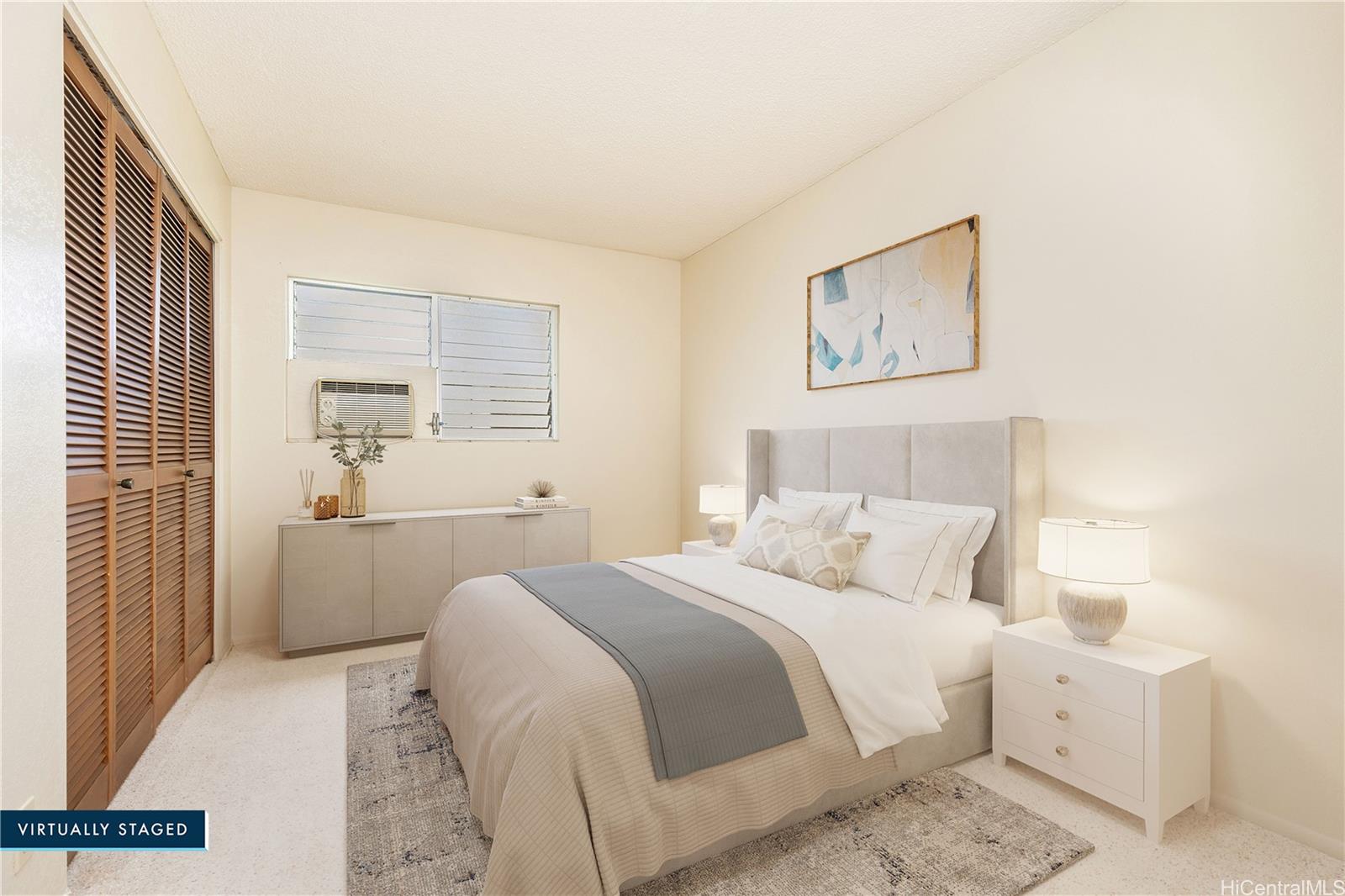 1233 Ala Alii Street, Unit 5 Honolulu, HI 96818 - Photo 5 of 16 a bedroom with a white bed and a large window