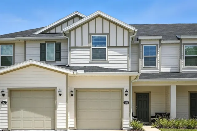 front view of residential house with a street