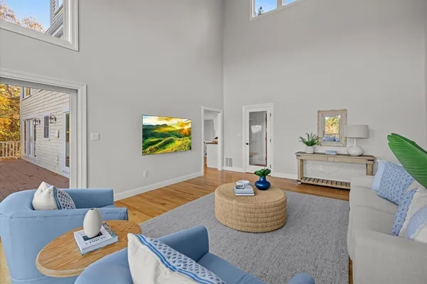 a living room with furniture and a couch