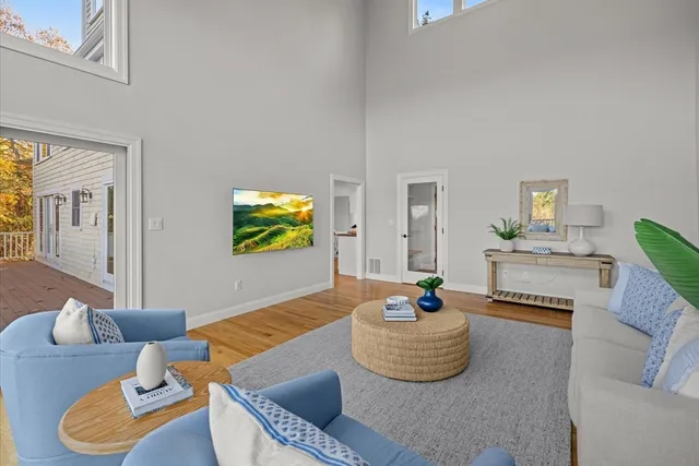 a living room with furniture and a couch