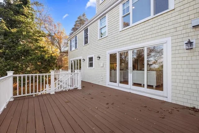 a view of deck with wooden floor and fence