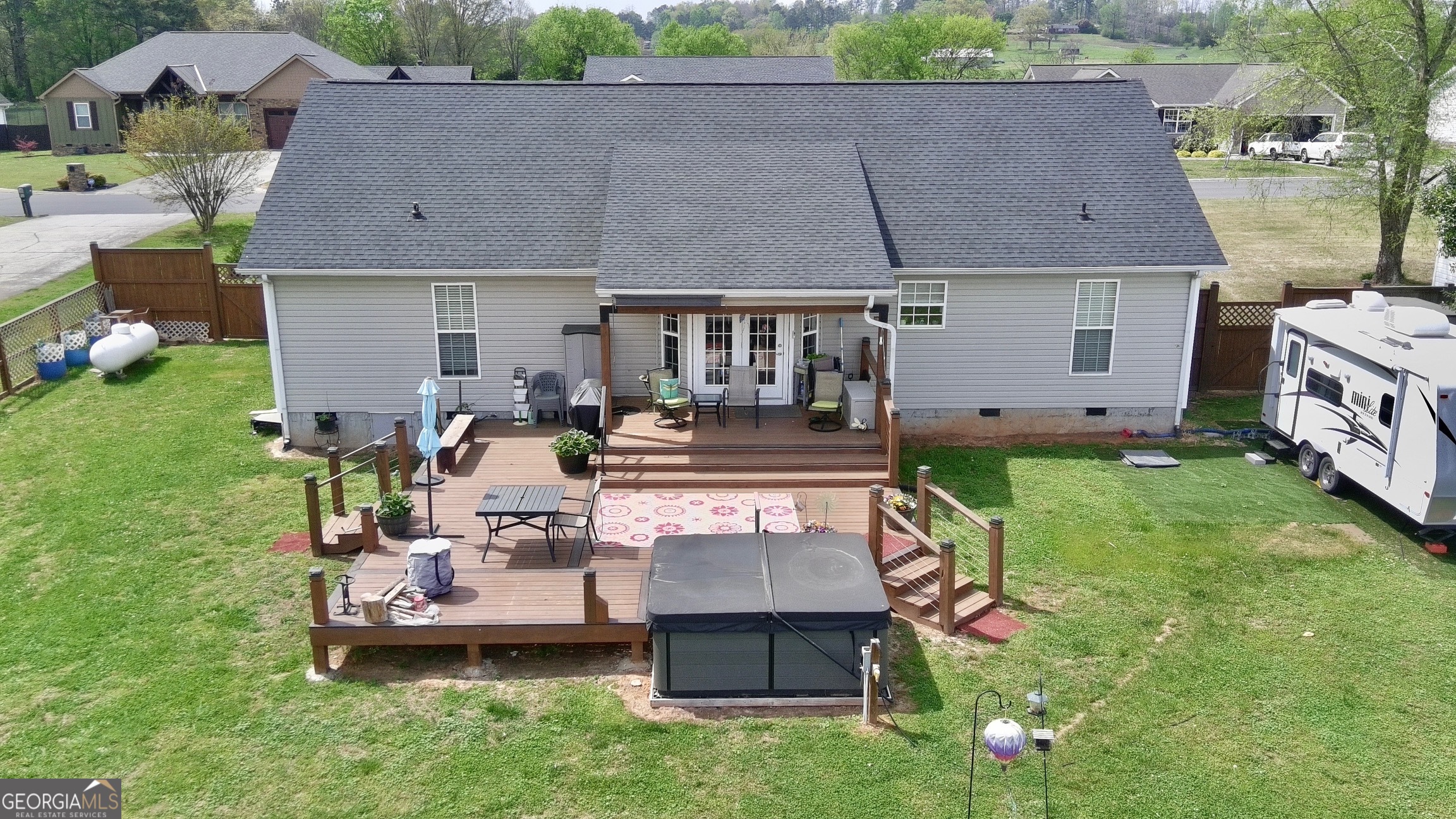 427 Chandler's Ridge Drive Chatsworth, GA 30705 - Photo 39 of 40 an aerial view of a house with swimming pool and a yard