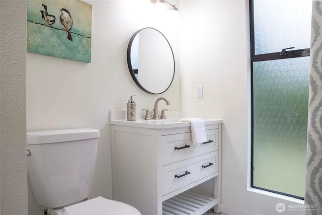 a view of small space with racks on the wall