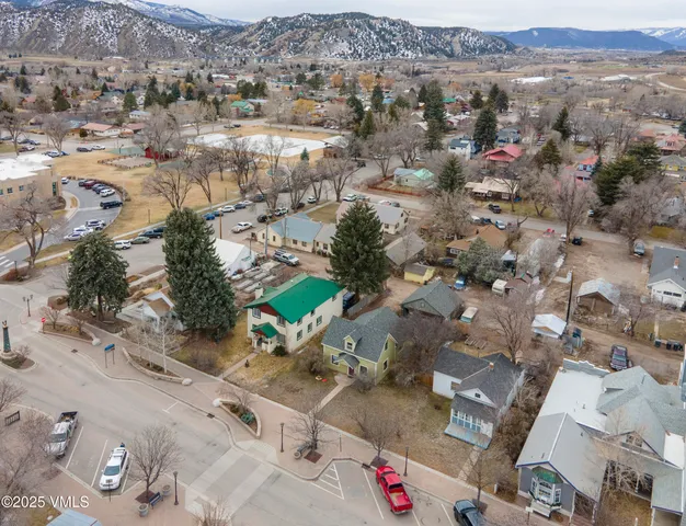 an aerial view of residential house with outdoor space