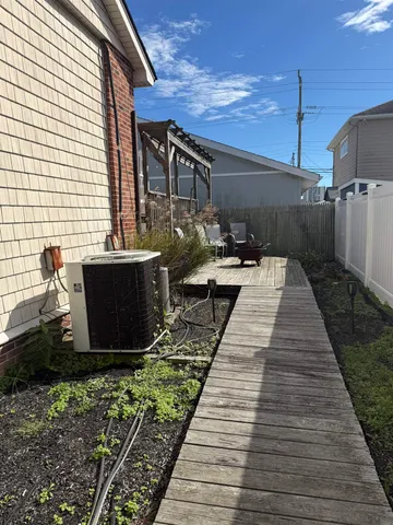 a view of a backyard with a garden