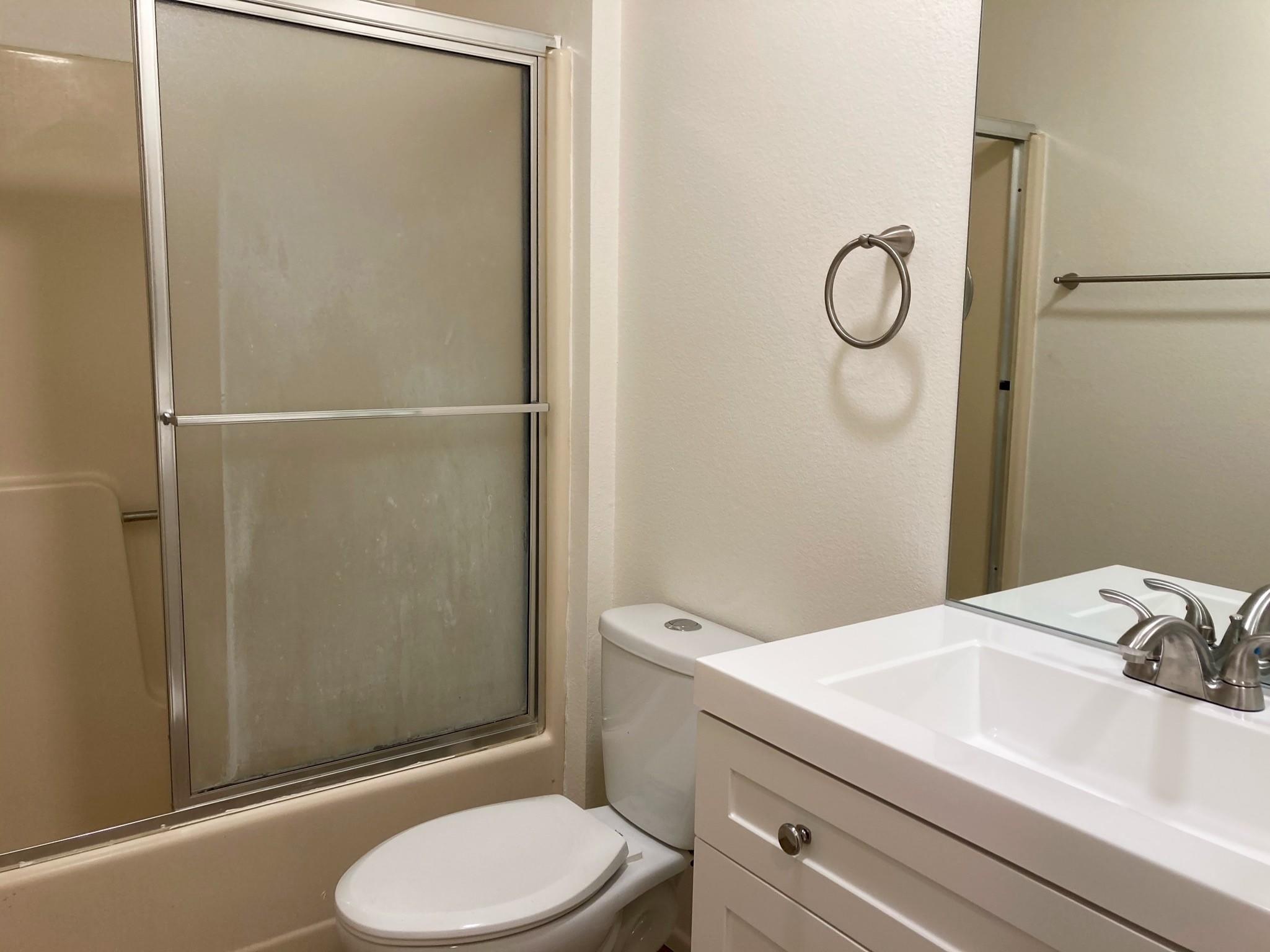 41680 Maroon Town Road, Unit B Bermuda Dunes, CA 92203 - Photo 17 of 19 a bathroom with a sink toilet and shower