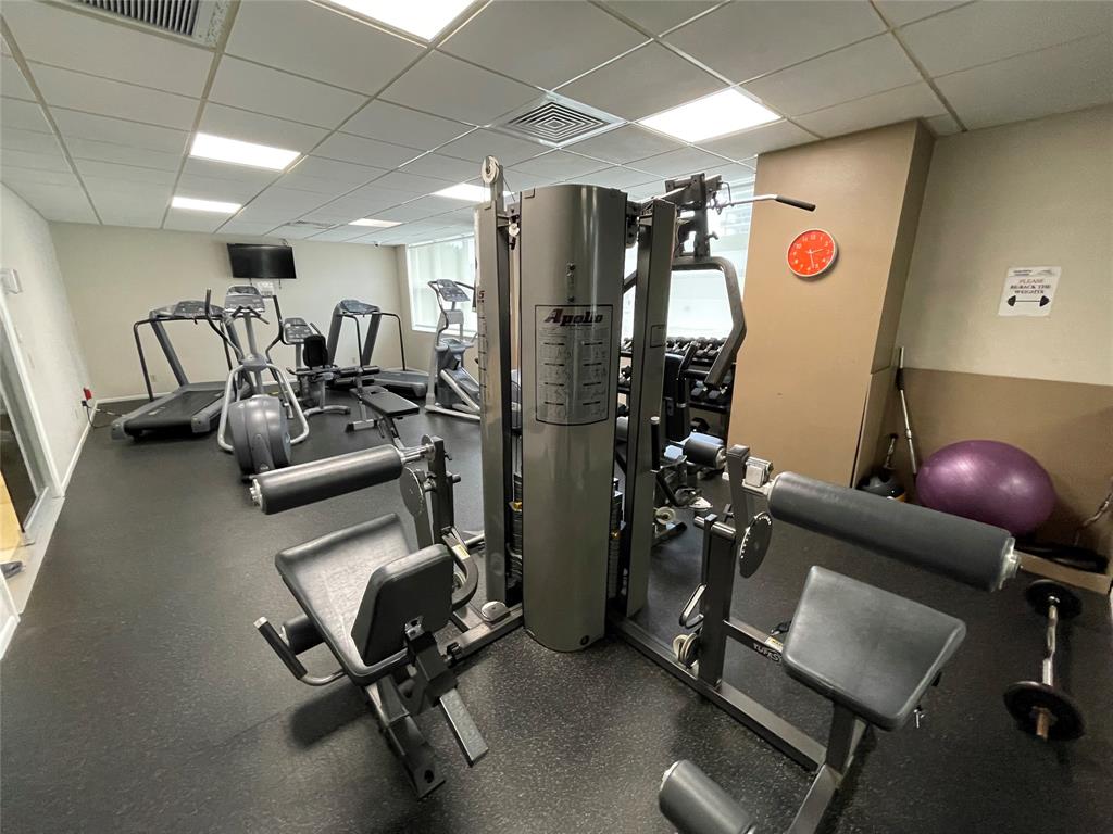 3550 Galt Ocean Drive, Unit 1907 Fort Lauderdale, FL 33308 - Photo 22 of 28 a view of a room with gym equipment