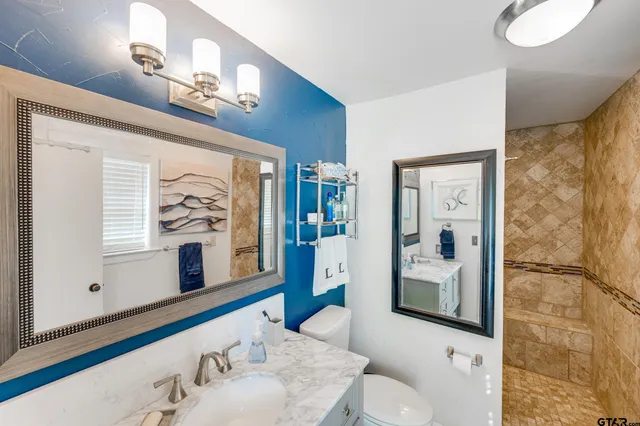 a bathroom with a shower