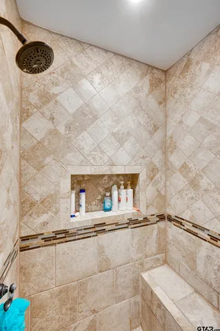 a living room with furniture