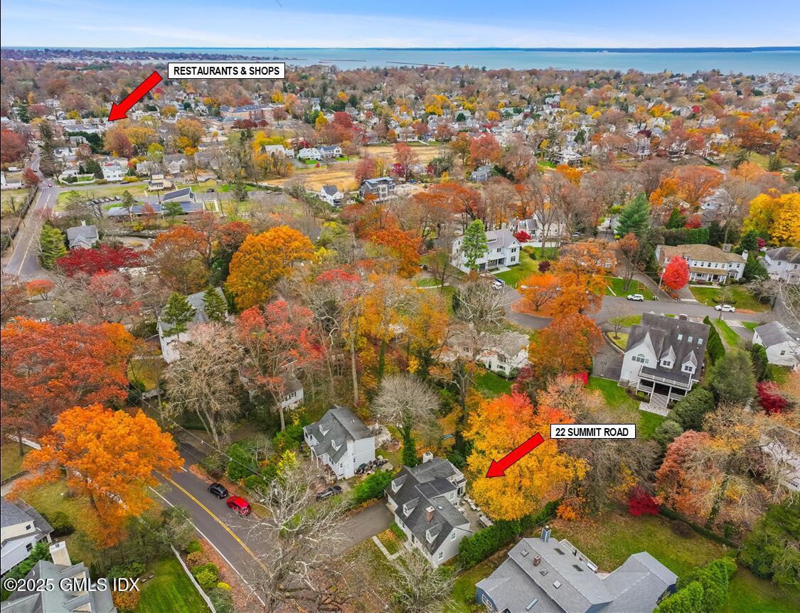 22 Summit Road Riverside, CT 06878 - Photo 6 of 7 22 Summit View of Village with arrows