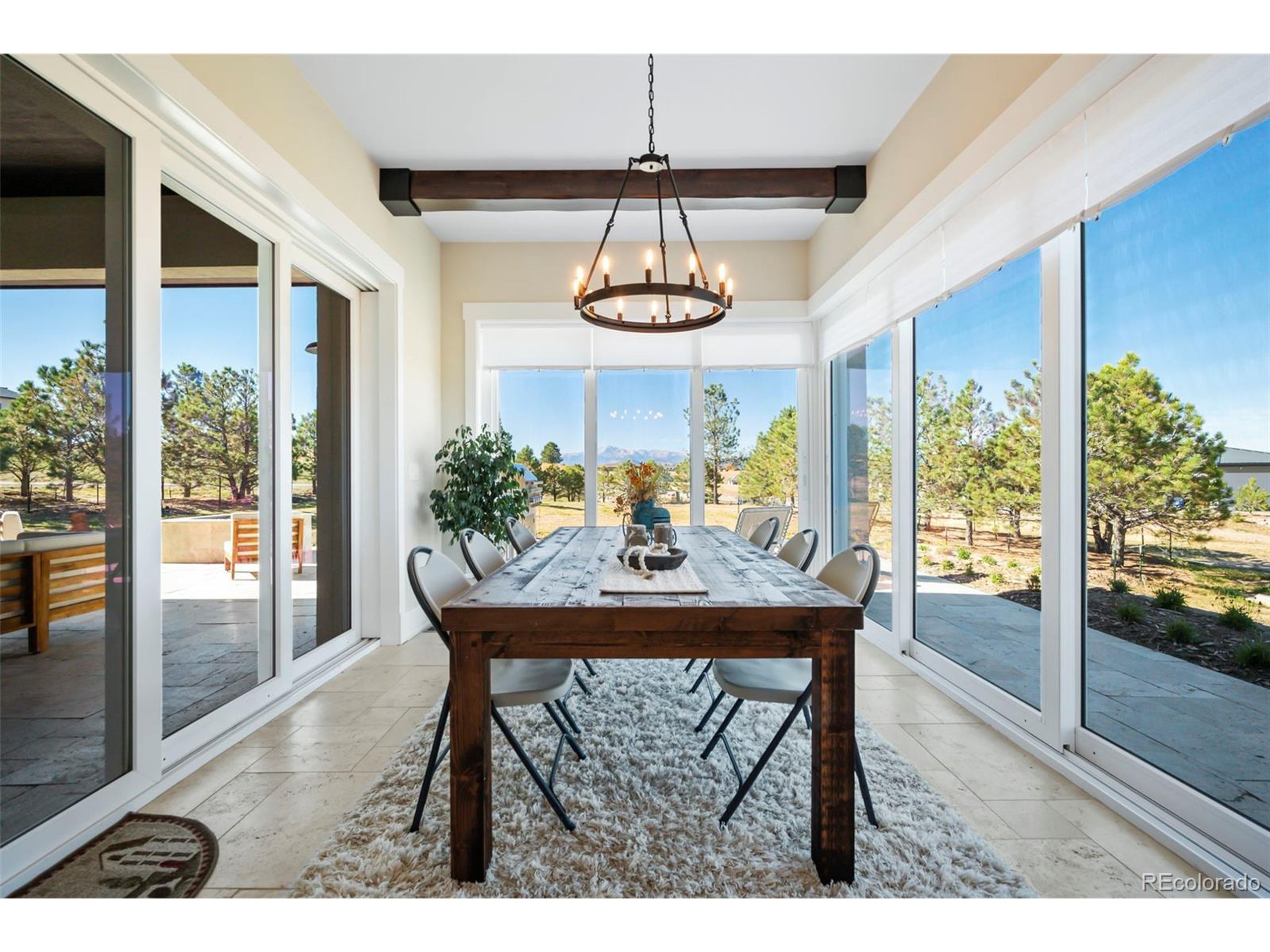 4694 Settlers Ridge Road Colorado Springs, CO 80908 - Photo 11 of 43 a view of a dining room with furniture window and wooden floor