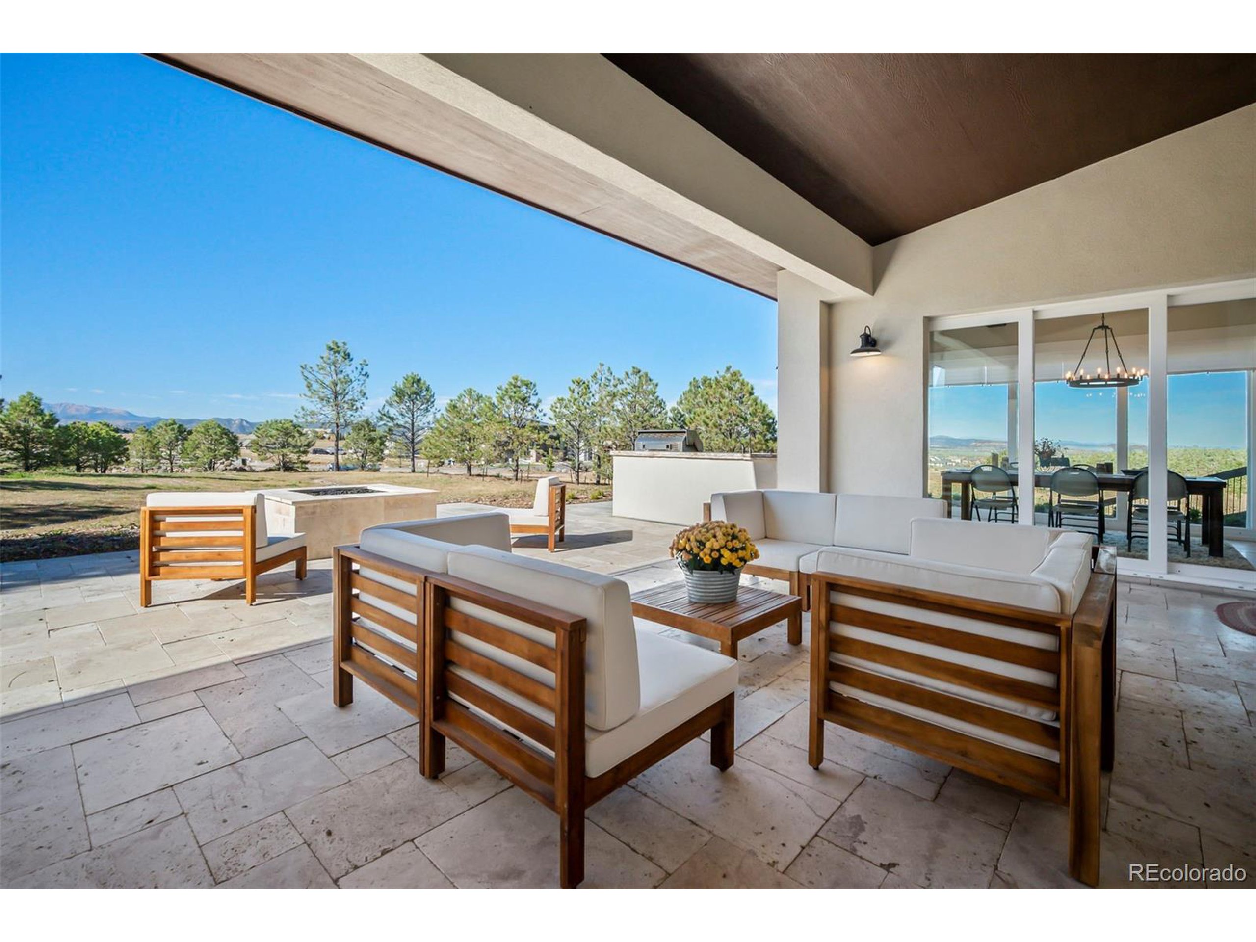 4694 Settlers Ridge Road Colorado Springs, CO 80908 - Photo 17 of 43 a living room with furniture and a floor to ceiling window