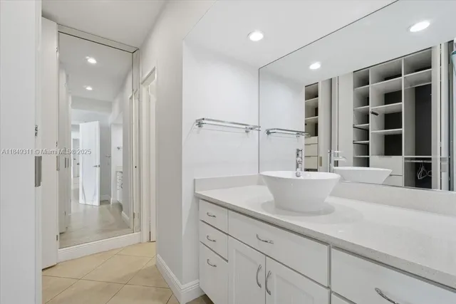 an empty room with closet