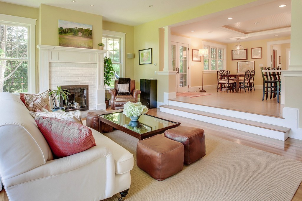 73 Weston Road Lincoln, MA 01773 - Photo 11 of 30 a living room with furniture and a fireplace