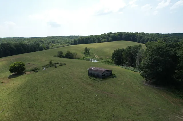 a view of a lush green field