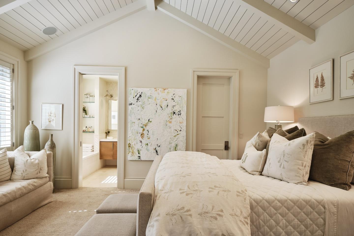 138 Almendral Avenue Atherton, CA 94027 - Photo 26 of 44 a spacious bedroom with a bed and glass door