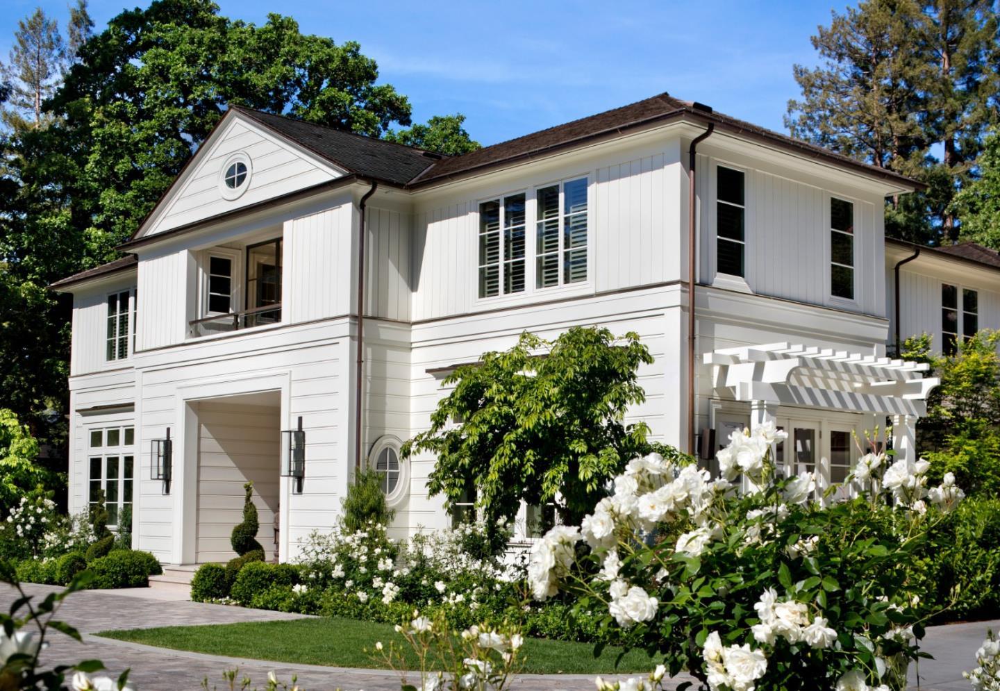 138 Almendral Avenue Atherton, CA 94027 - Photo 3 of 44 front view of a house with a yard