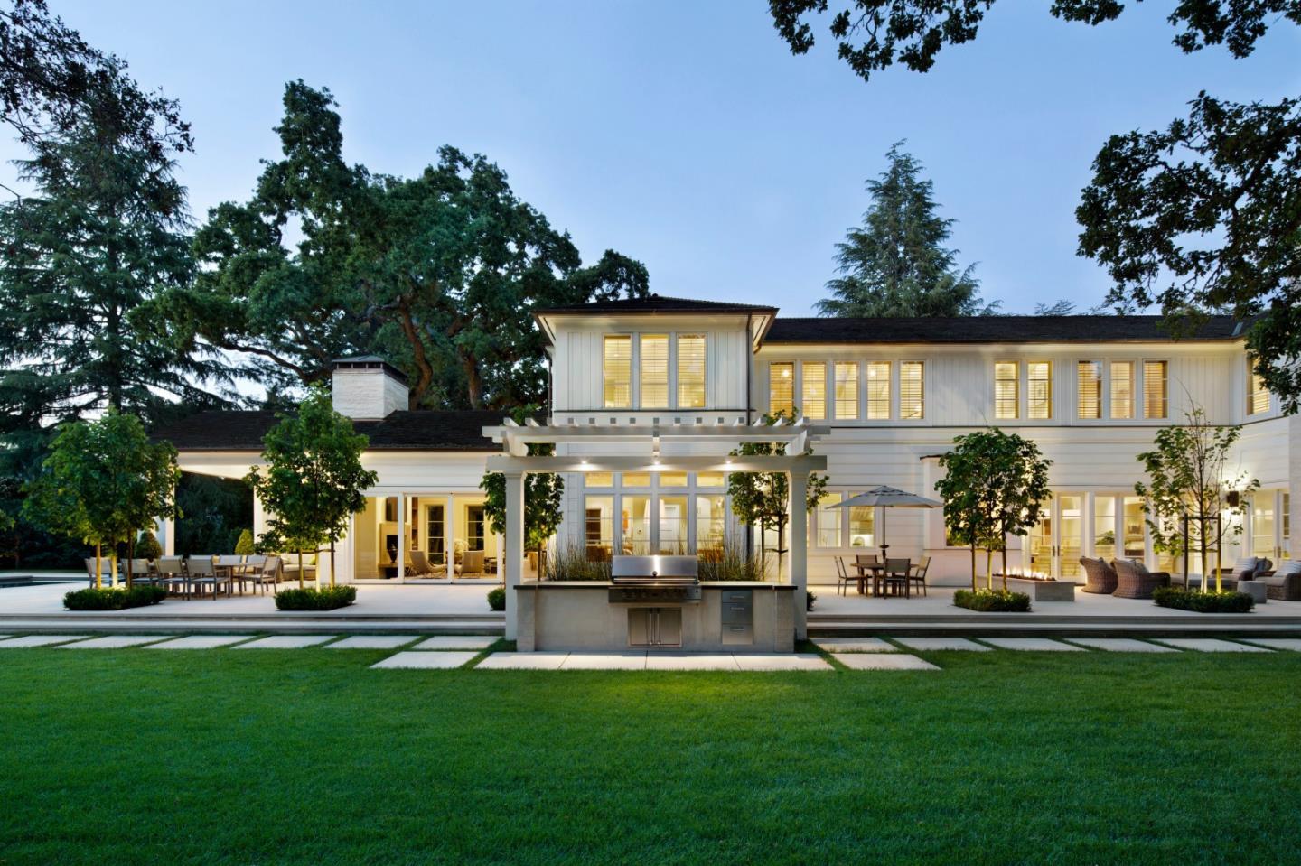 138 Almendral Avenue Atherton, CA 94027 - Photo 42 of 44 a view of a house with swimming pool and sitting area
