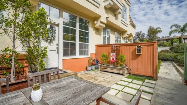 a view of outdoor space with seating space