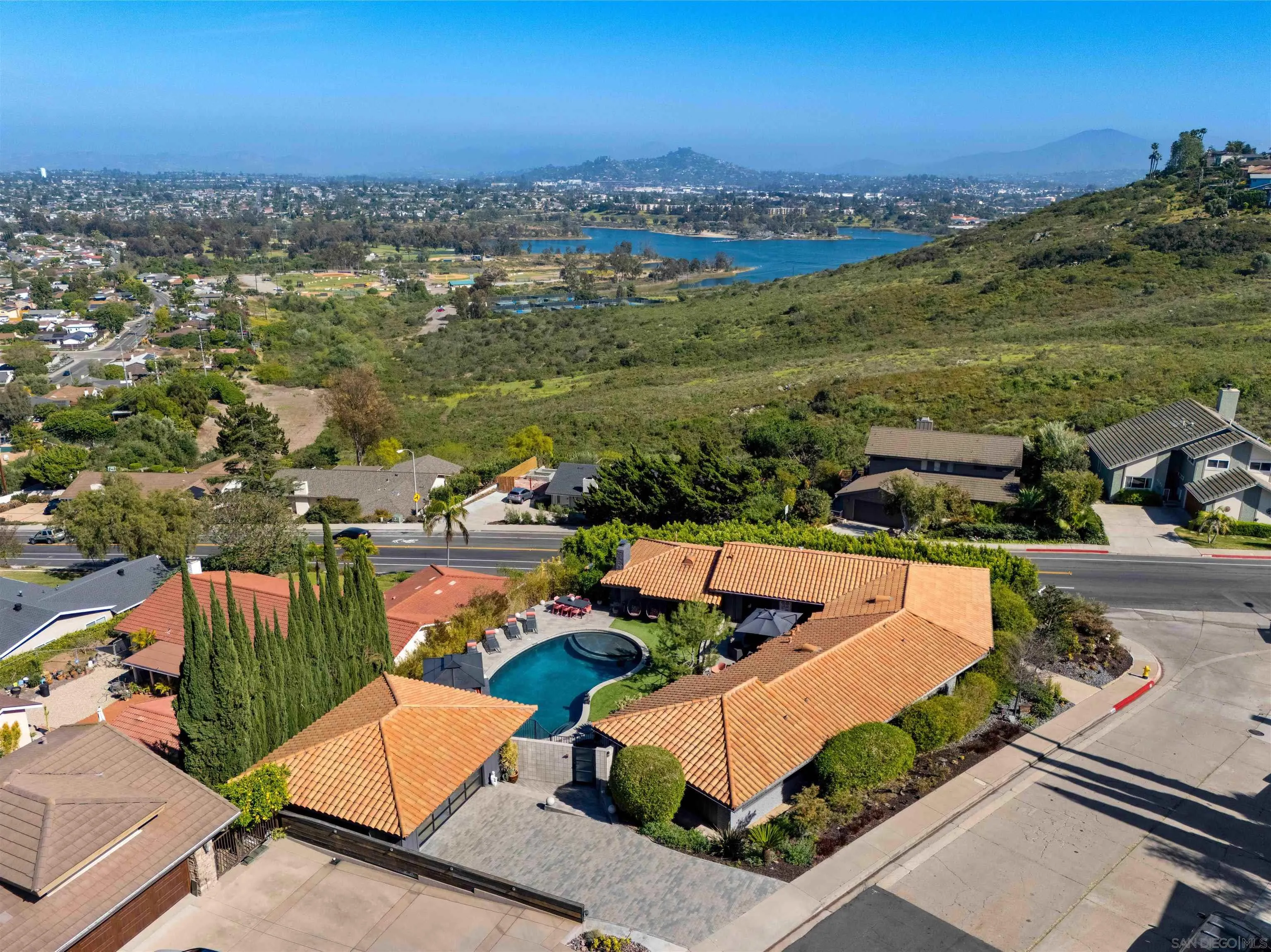 6315 Ridge Manor Avenue San Diego, CA 92120 - Photo 2 of 45 an aerial view of a house with a lake view