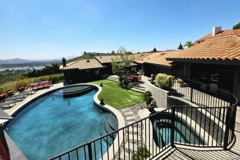 a view of a garden with a pathway