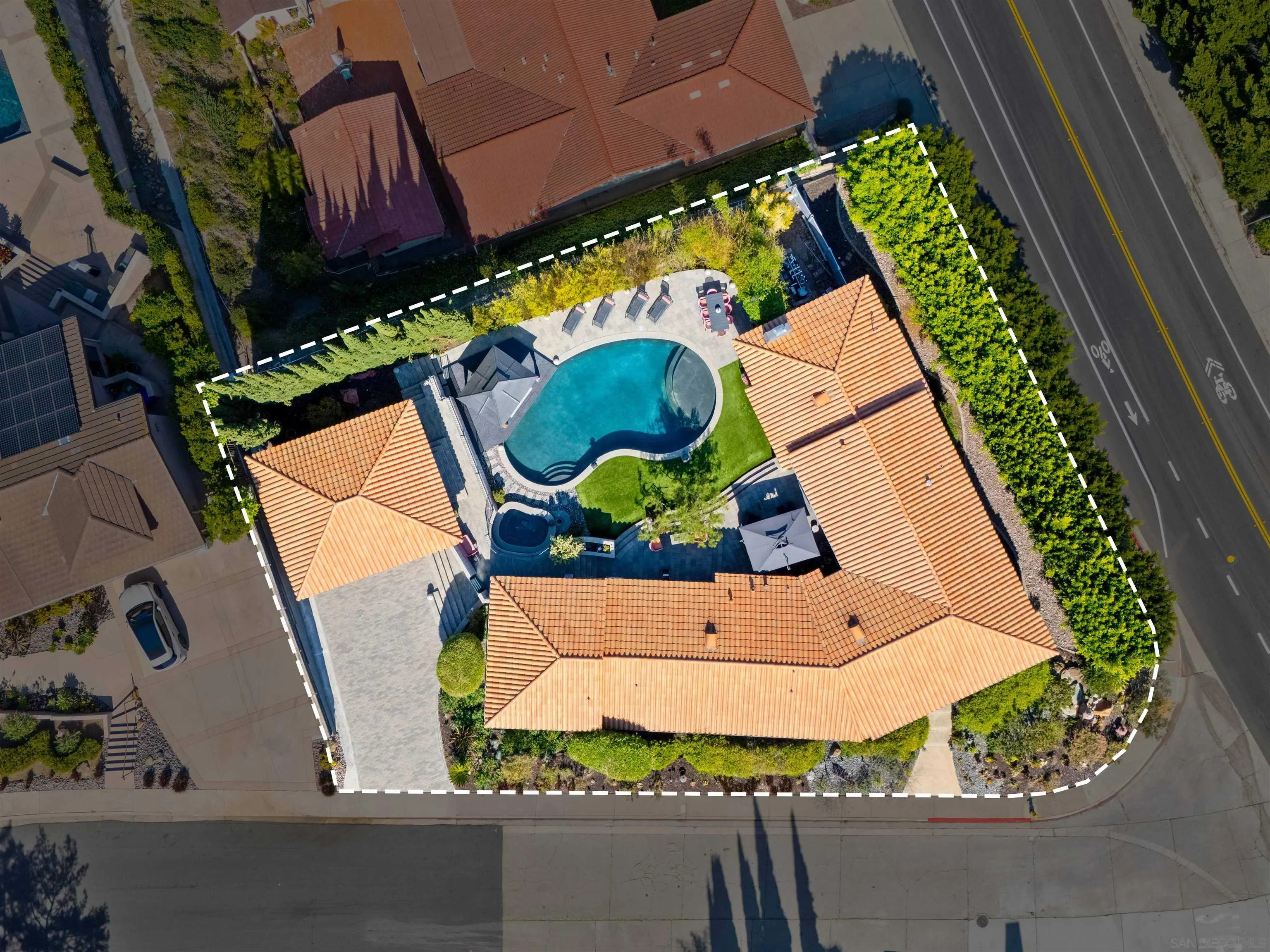 6315 Ridge Manor Avenue San Diego, CA 92120 - Photo 36 of 45 an aerial view of a house with a swimming pool