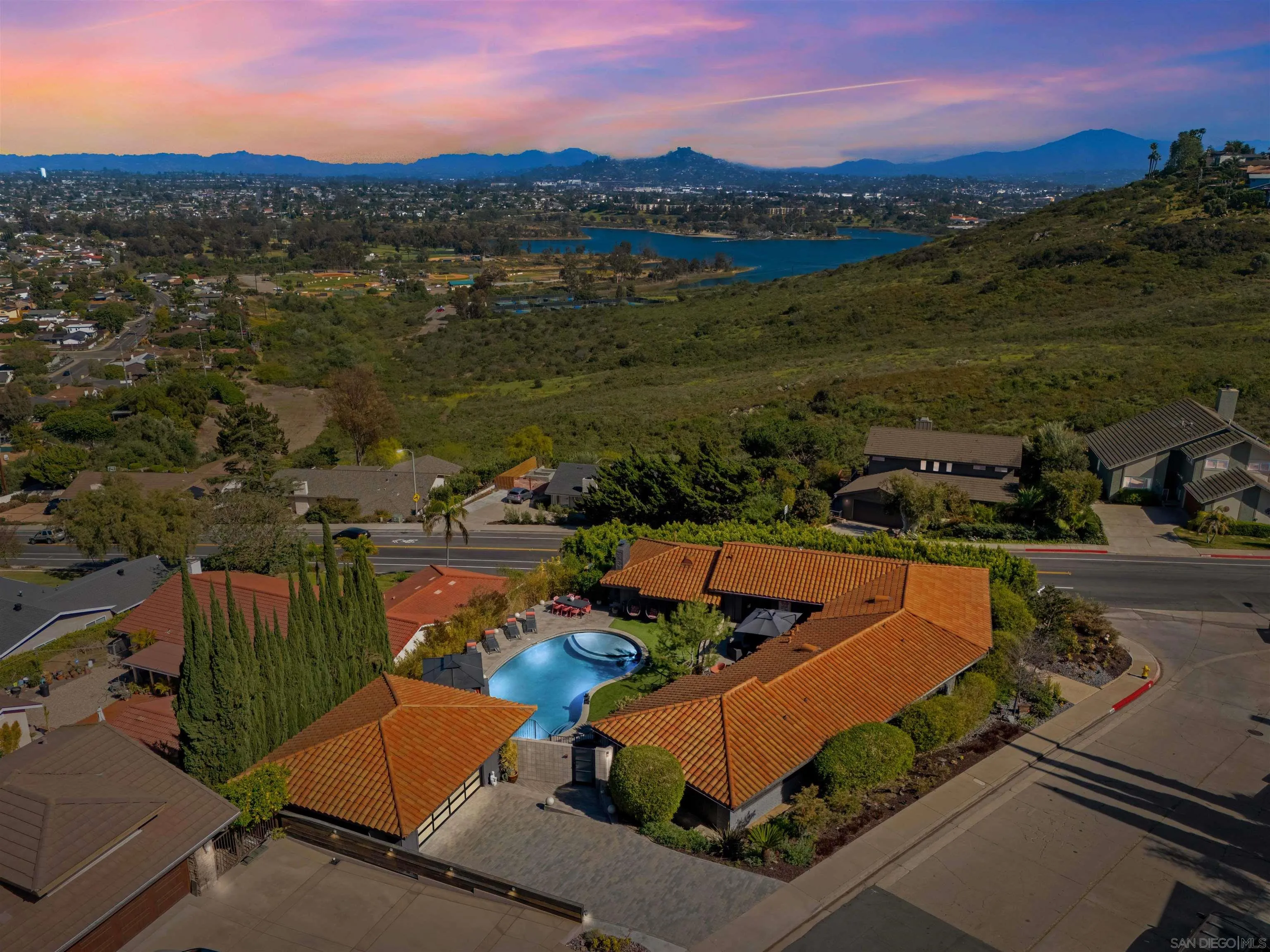 6315 Ridge Manor Avenue San Diego, CA 92120 - Photo 4 of 45 an aerial view of a house with a lake view