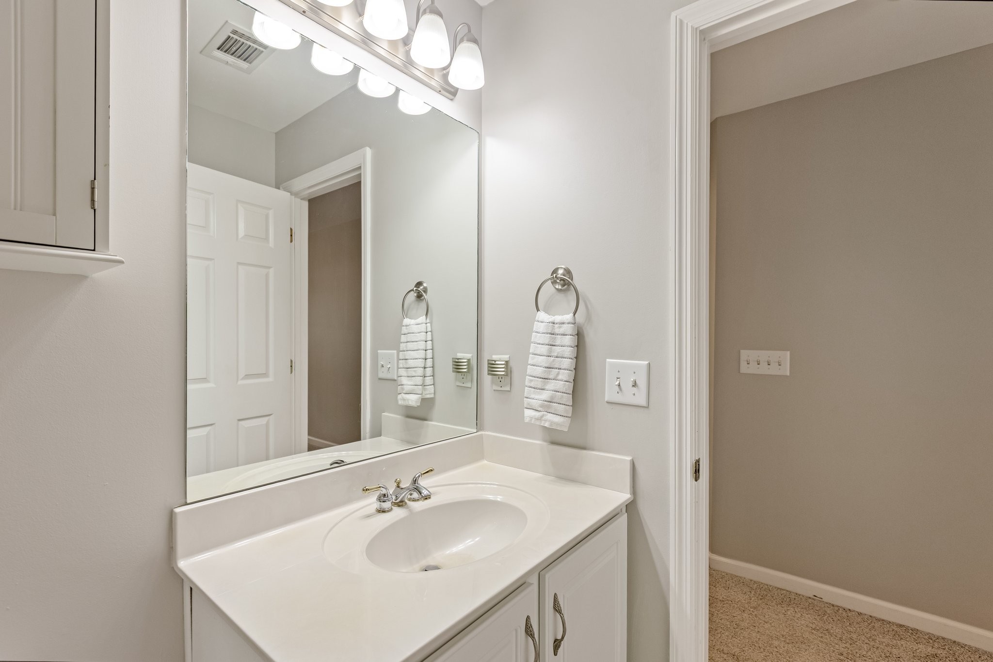 5048 Abington Ridge Lane Franklin, TN 37067 - Photo 49 of 64 a bathroom with a sink vanity and a mirror
