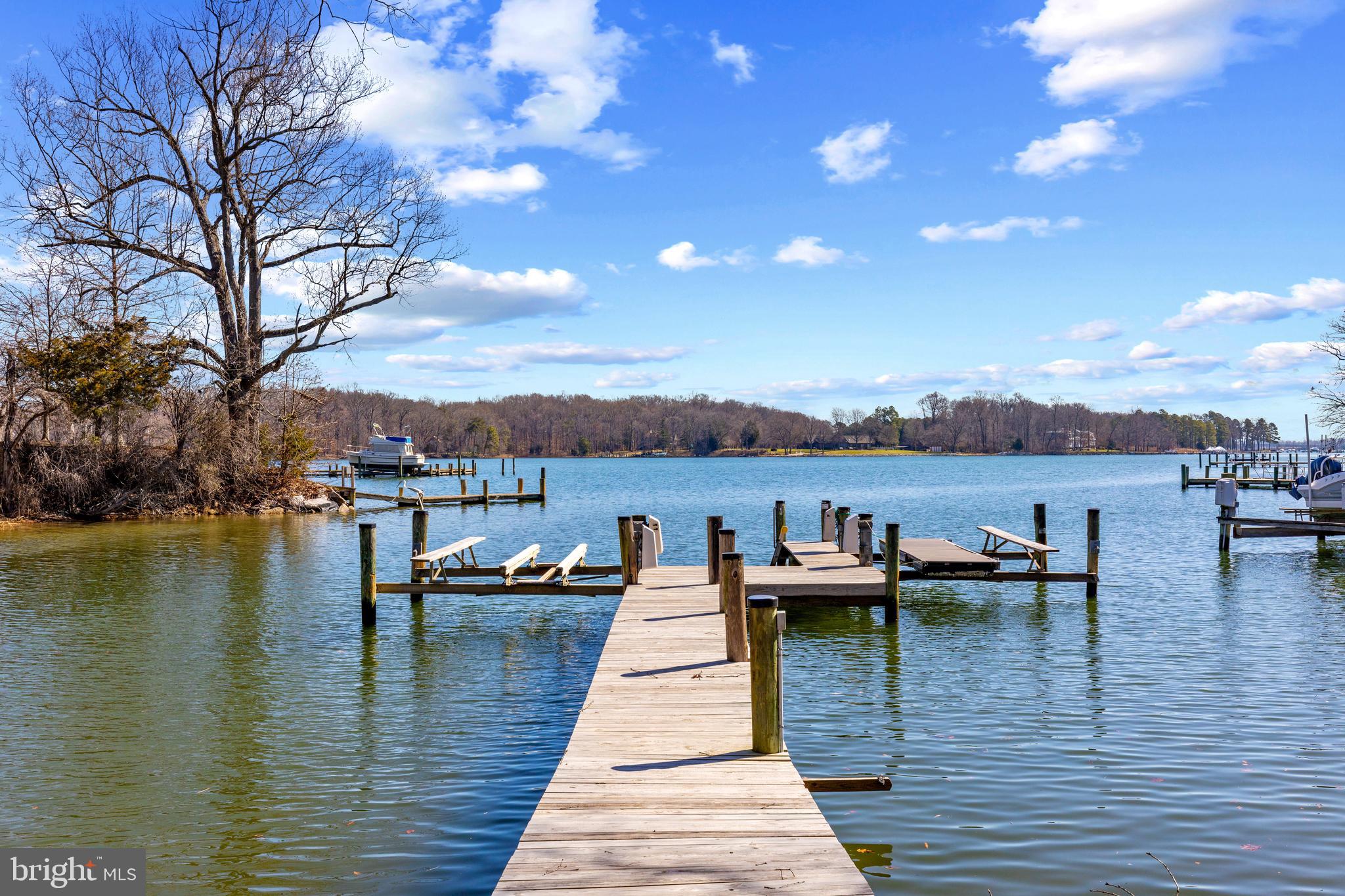 Private pier with boat lifts