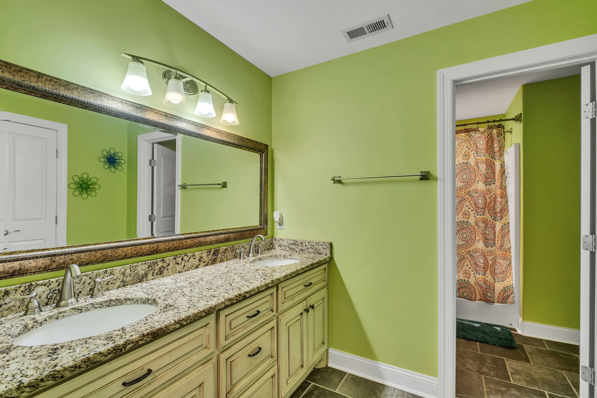 244 Double Eagle Drive Summertown, TN 38483 - Photo 39 of 55 a bathroom with a granite countertop sink and a mirror