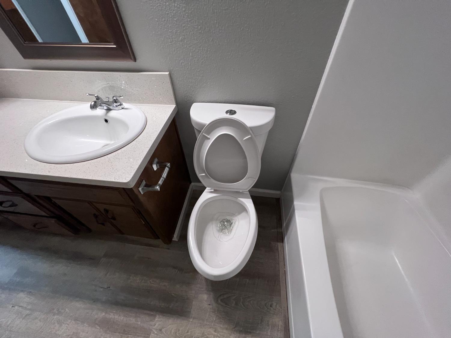 410 Pine Street Ripon, CA 95366 - Photo 12 of 16 a bathroom with a toilet sink and mirror