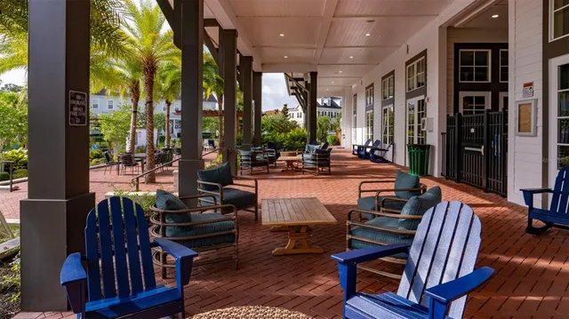 a outdoor space with patio the couches and a potted plant