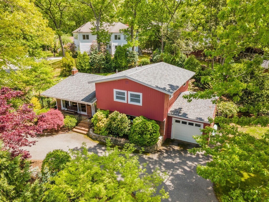 19 West Chardon Road Winchester, MA 01890 - Photo 31 of 40 an aerial view of a house with a yard and large tree