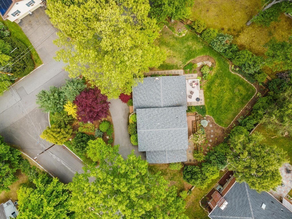 19 West Chardon Road Winchester, MA 01890 - Photo 36 of 40 an aerial view of a house with a yard and garden