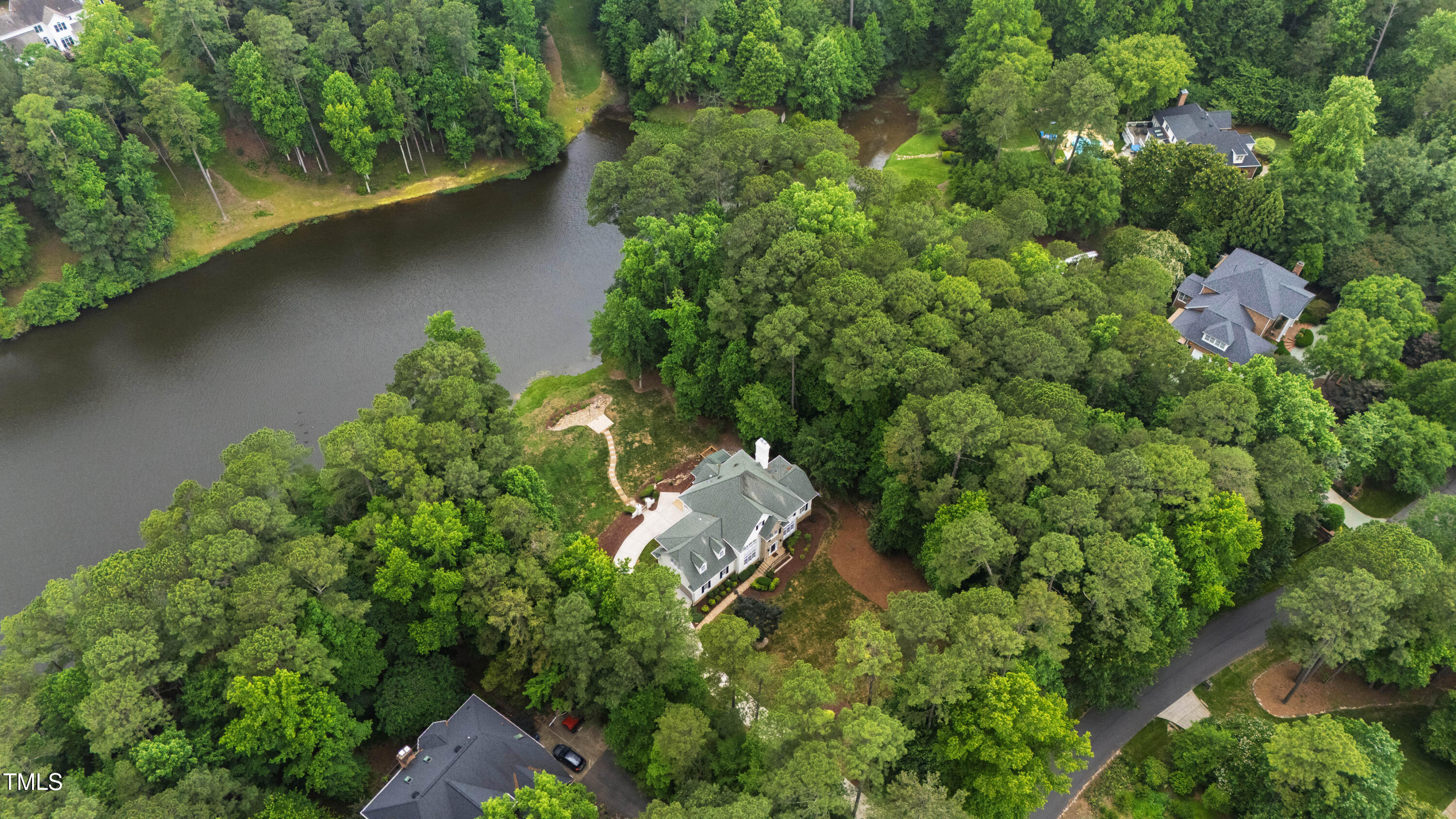 636 Pendleton Lake Road Raleigh, NC 27614 - Photo 78 of 88 an aerial view of a house with a yard and lake view