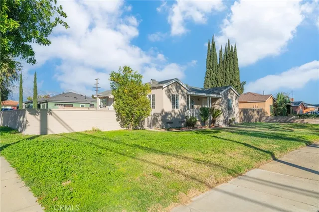 a view of a street with a houses