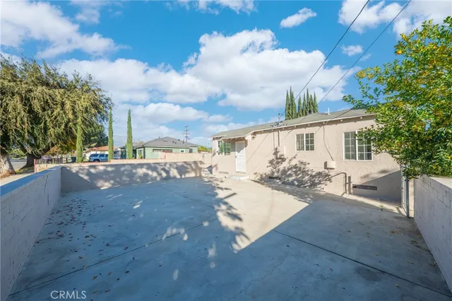 a view of a house with a patio