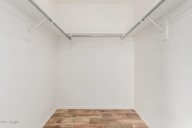 a view of a room with racks on the wall