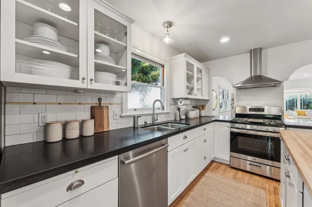 a room with furniture and a potted plant