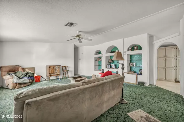 a living room with furniture