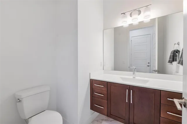 a view of a city with a big yard