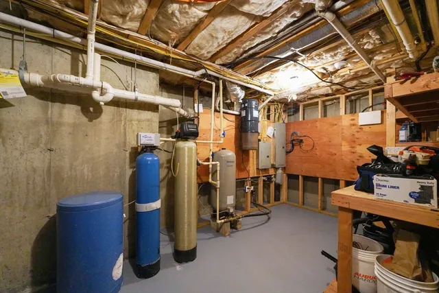 a view of a storage room with chairs
