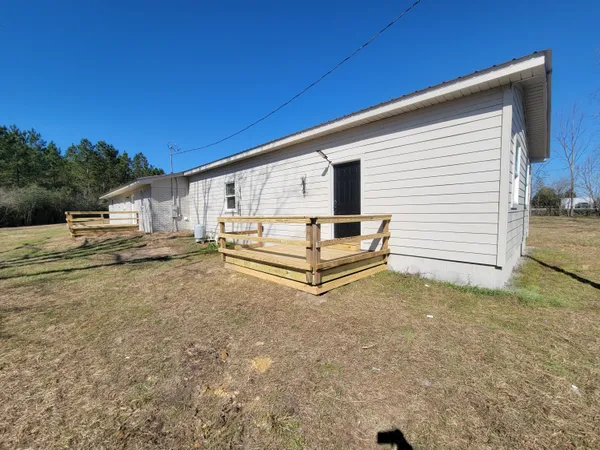 a view of backyard of house