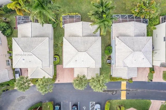 an aerial view of a house