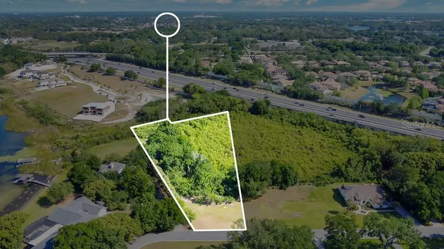 an aerial view of a garden
