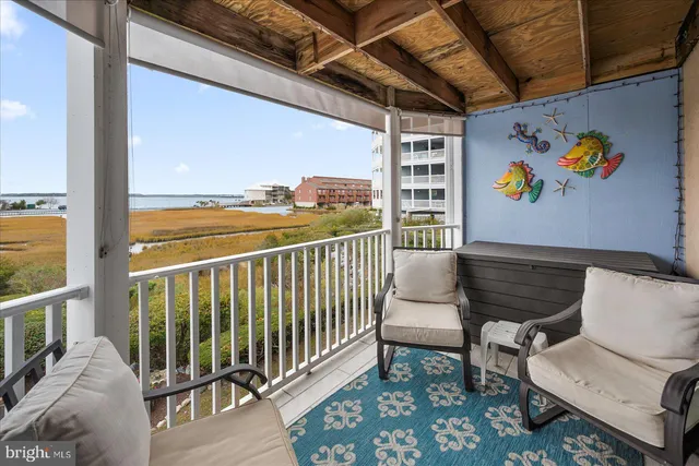 a outdoor view with a sitting space