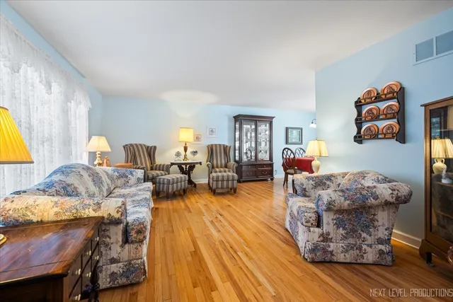 a living room with furniture and a couch