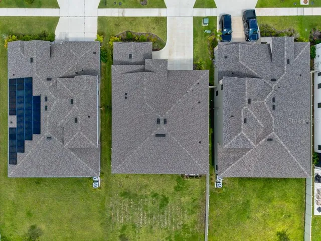 a view of a lake with a big yard