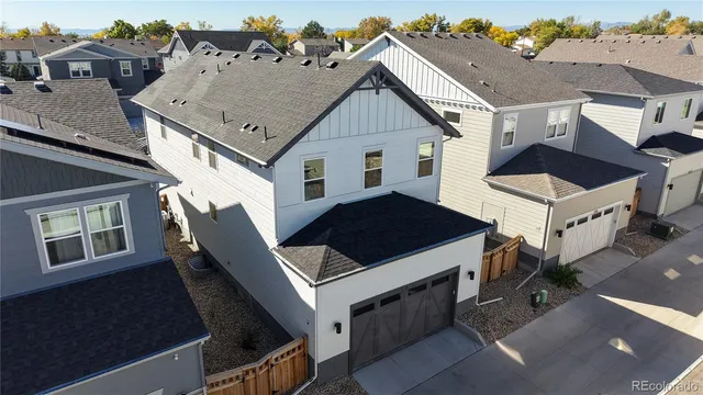 a aerial view of a house with a balcony